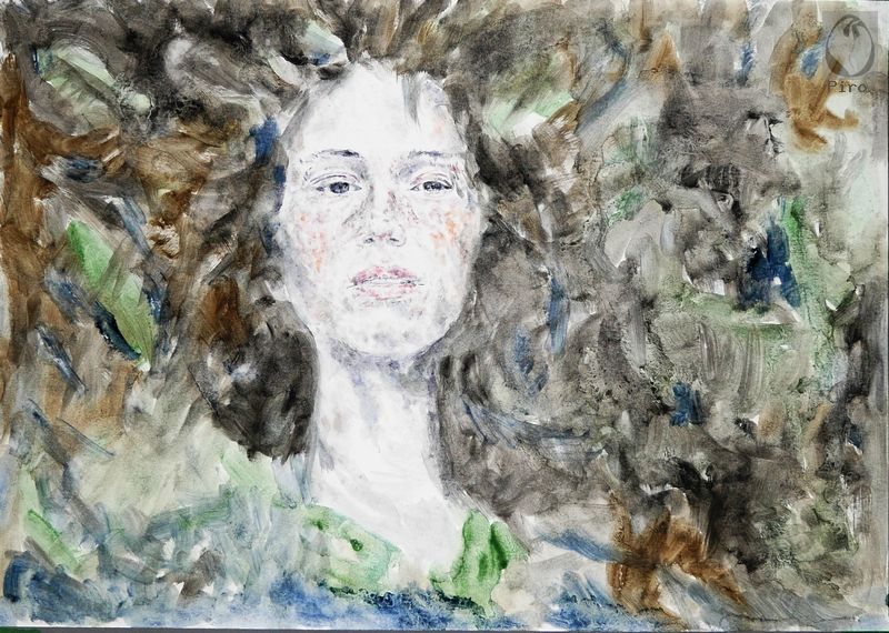 oil on paper - olio su carta di Piro